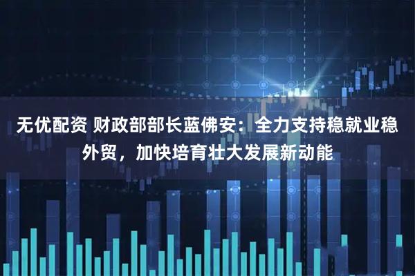 无优配资 财政部部长蓝佛安:全力支持稳就业稳外贸,加快培育壮大发展新动能